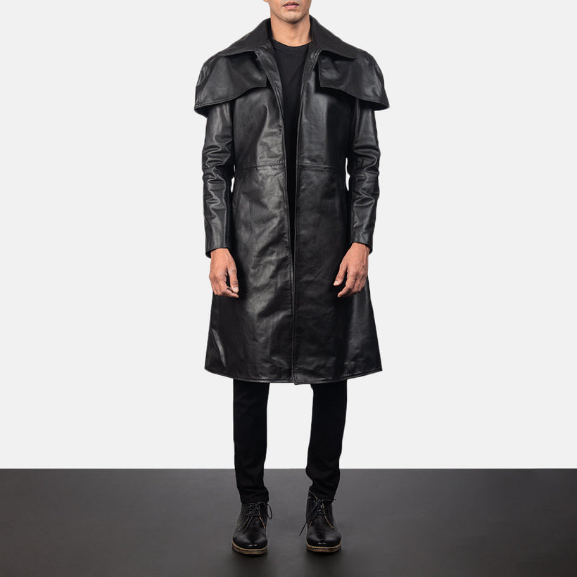 Classic Чорна Leather Duster чоловіча