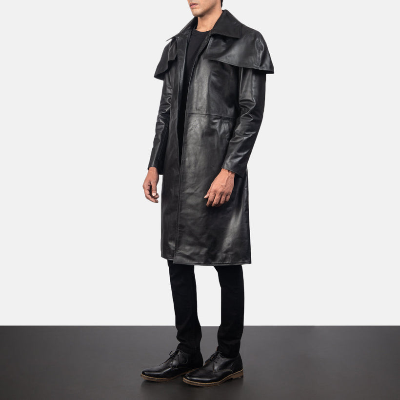 Classic Чорна Leather Duster чоловіча