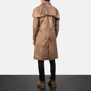 
Classic Коричневий Leather Duster для Чоловіків - Вигляд збоку з ергономічним кроєм рукава