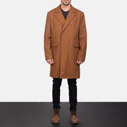 
Claud Khaki Wool Double Breasted Coat in Khaki Synthetic Wool - Вигляд спереду та приталений силует | Купити в офіційному онлайн-магазині