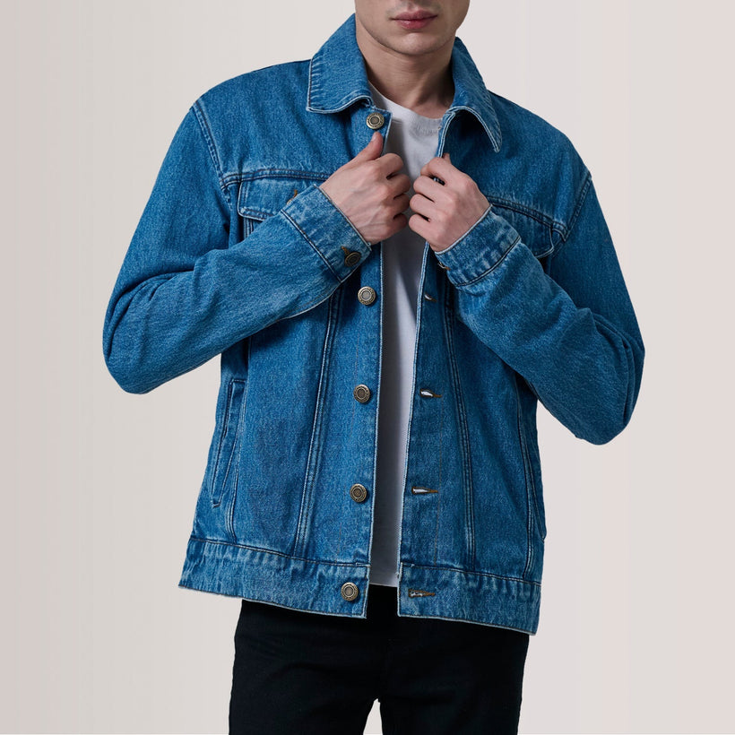 Conard Синя Denim Trucker Шкіряна куртка чоловіча