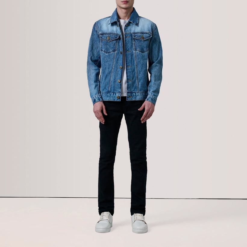 Conard Ice Синя Denim Trucker Шкіряна куртка чоловіча