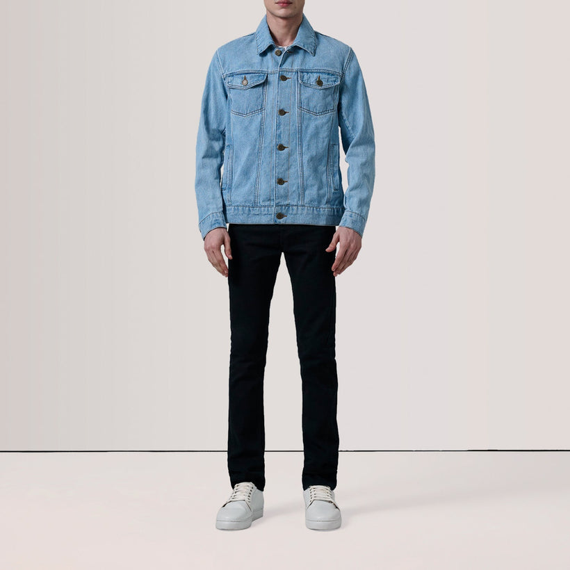 Conard Light Синій Denim Trucker Шкіряна куртка для Чоловіків