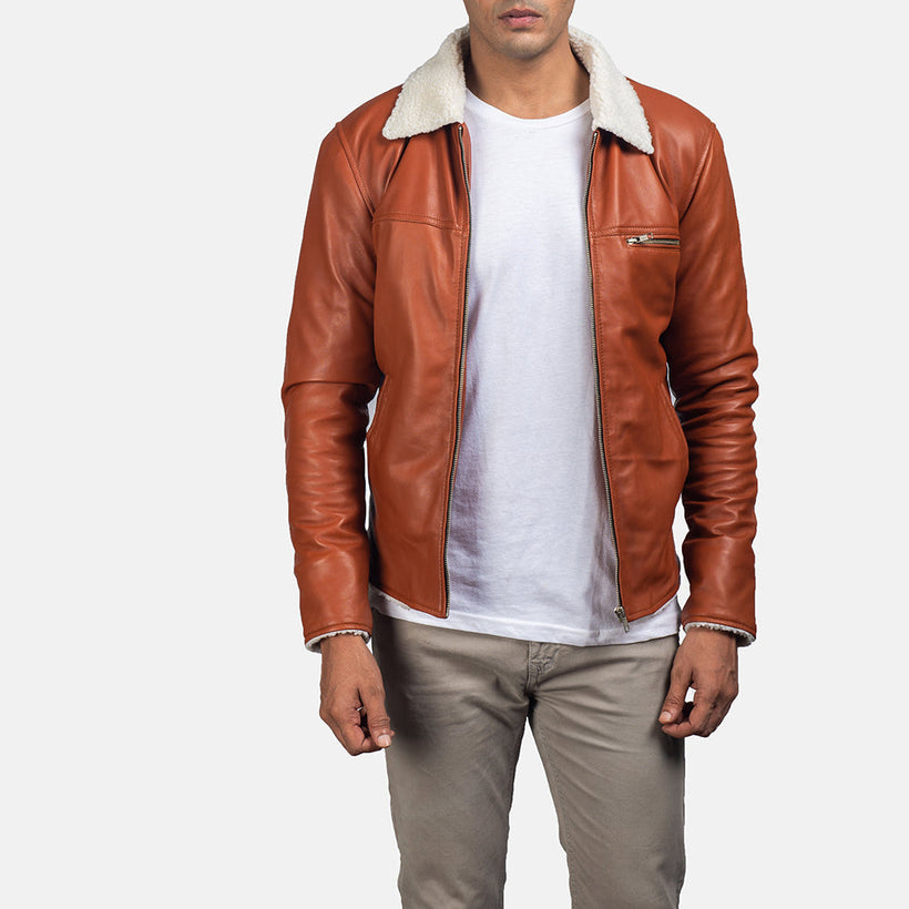 Dan Frost Руда Shearling Шкіряна куртка чоловіча