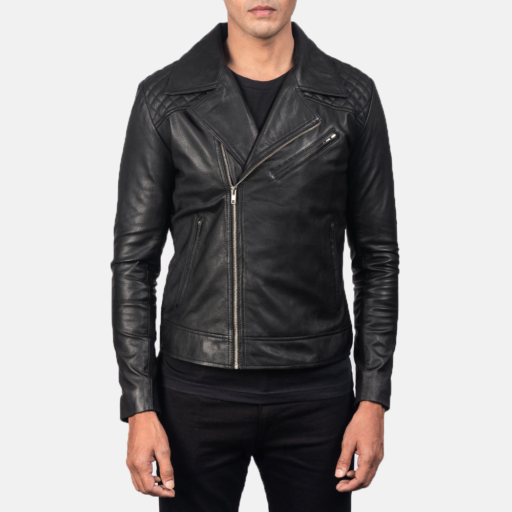 
Danny Quilted Brown Leather Biker Jacket - Вигляд збоку з ергономічним кроєм рукава