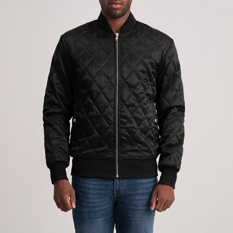 Danson Quilted Чорна Varsity Шкіряна куртка чоловіча