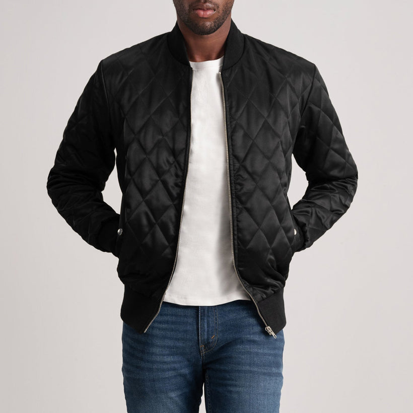 Danson Quilted Чорна Varsity Шкіряна куртка чоловіча