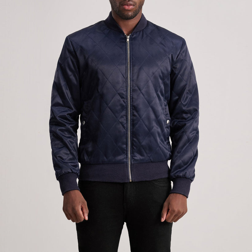 Danson Quilted Синя Varsity Шкіряна куртка чоловіча