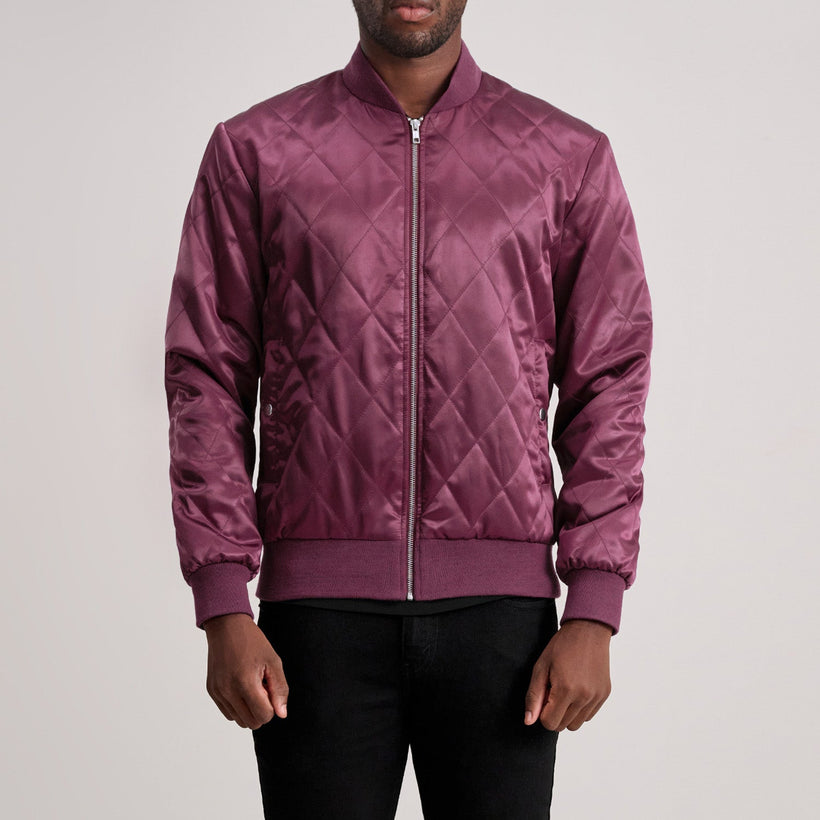 Danson Quilted Maroon Varsity Шкіряна куртка чоловіча