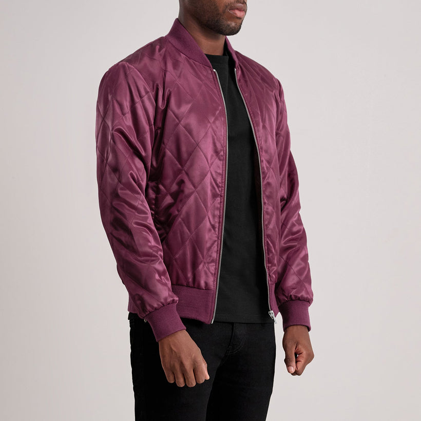 Danson Quilted Maroon Varsity Шкіряна куртка чоловіча