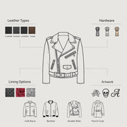 
Classic Full-Grain Leather Bomber Jacket - Вигляд ззаду з ідеальною посадкою по плечах та рівним подолом