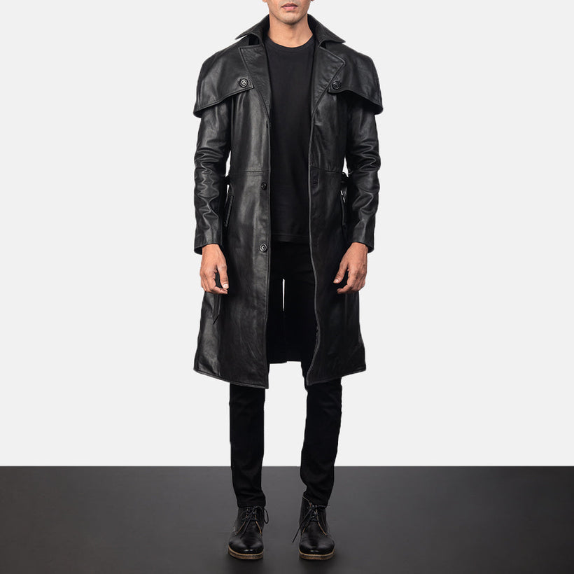 Deux Чорна Leather Duster чоловіча