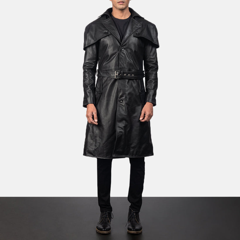 Deux Чорна Leather Duster чоловіча