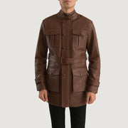 
Dolf Коричневий Шкіряна куртка для Чоловіків in Brown Cowhide Leather - Вигляд спереду та приталений силует | Купити в офіційному онлайн-магазині