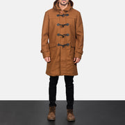 
Крупний план деталей of Shirt with Removable Hood & Toggle Buttons with Placket & Zipper Hardware on Drake Khaki Wool Duffle Coat