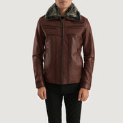 
Evan Hart Fur Коричневий Шкіряна куртка для Чоловіків in Distressed Brown Sheepskin Burnishing - Вигляд спереду та приталений силует | Купити в офіційному онлайн-магазині