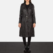 
Fixon Hooded Коричневий Шкіряний тренч для Жінок - Вигляд збоку з ергономічним кроєм рукава