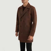 
Distressed Brown Cowhide leather Coat - Вигляд ззаду з ідеальною посадкою по плечах та рівним подолом