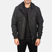 
Hanklin Ma-1 Black Hooded Bomber Jacket in Black Polyester - Вигляд спереду та приталений силует | Купити в офіційному онлайн-магазині