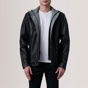 
Henrik Grey Suede Cafe Racer For Men in Grey Goatskin Suede - Вигляд спереду та приталений силует | Купити в офіційному онлайн-магазині
