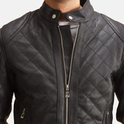 
Крупний план деталей of Band with Snap Button & Zipper Hardware on Henry Стьобаний Чорний Шкіряна куртка для Чоловіків