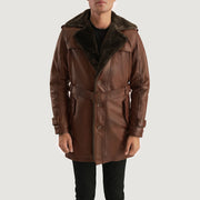 
Hunter Distressed Коричневий Fur Шкіряне пальто для Чоловіків in Distressed Brown Sheepskin Burnishing - Вигляд спереду та приталений силует | Купити в офіційному онлайн-магазині
