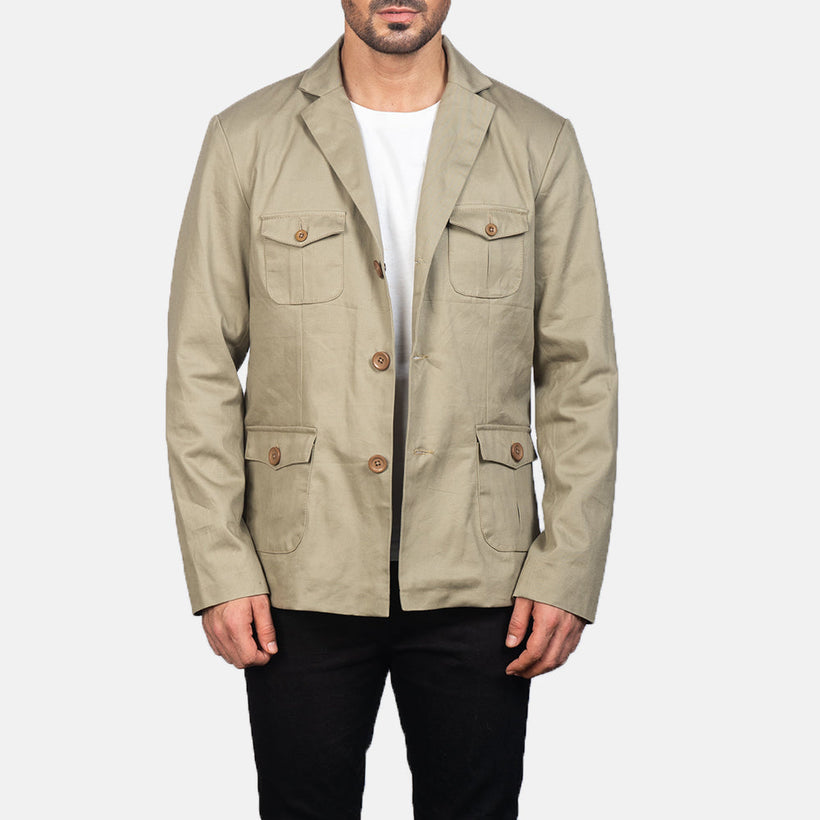 Kajetan Beige Safari Шкіряна куртка чоловіча