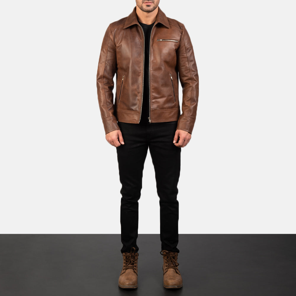 Lavendard Leather Biker Jacket – alternate product view 4