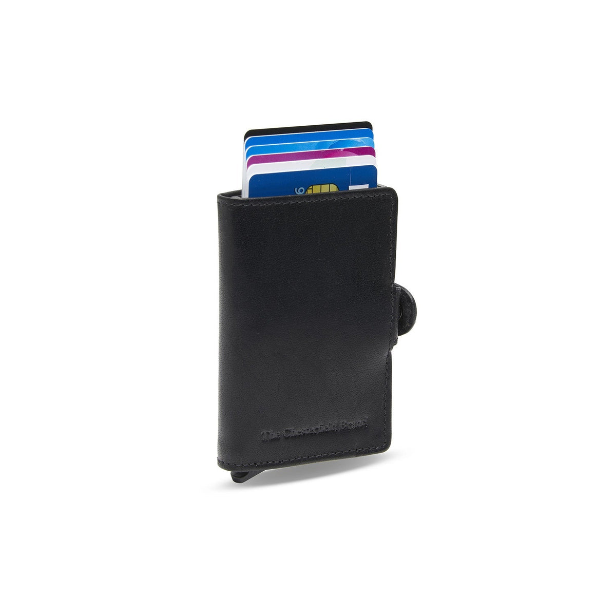 Baldwin Full-Grain Leather Card Holder in Classic 100% Full-Grain Leather - Full Exterior Front Profile View | Buy Online