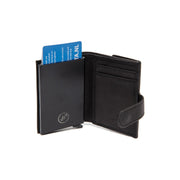 
Classic 100% Full-Grain Leather Card Holder - Вигляд ззаду з посиленими шкіряними ременями та прострочкою