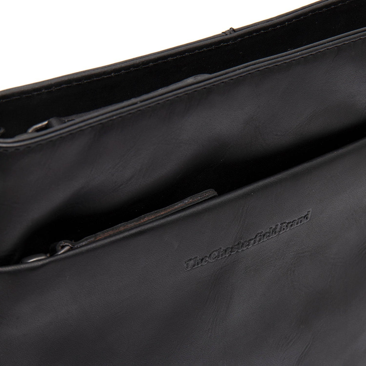 
Classic 100% Full-Grain leather Bag - Вигляд ззаду з посиленими шкіряними ременями та прострочкою