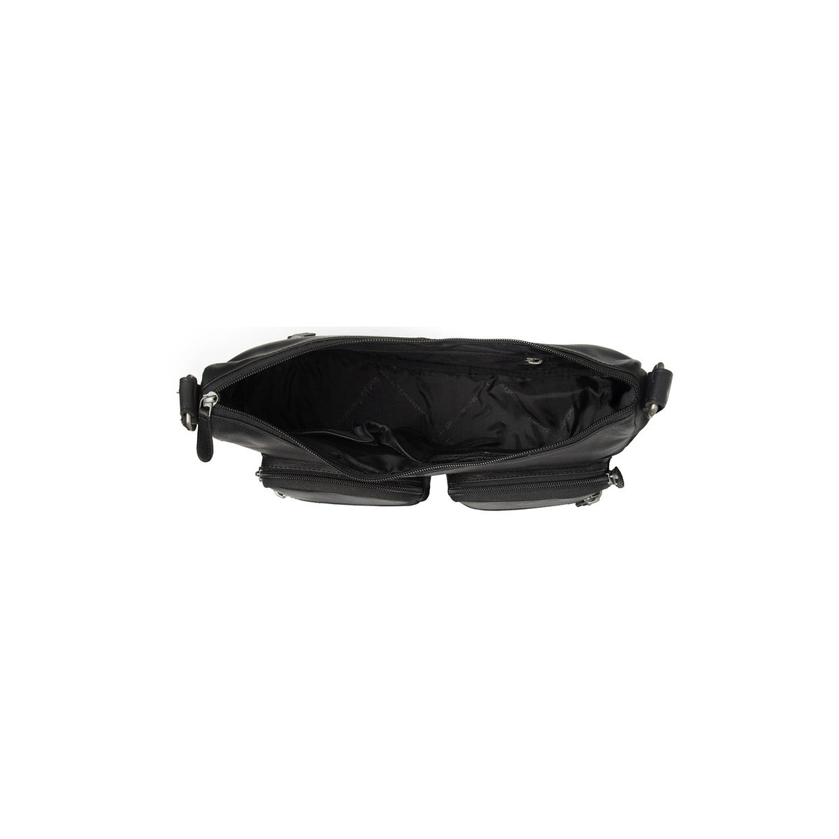 
Solid Antique Brass Hardware & Heavy-Duty Dual Zipper Detail on Valenora Шкіряна сумка через плече