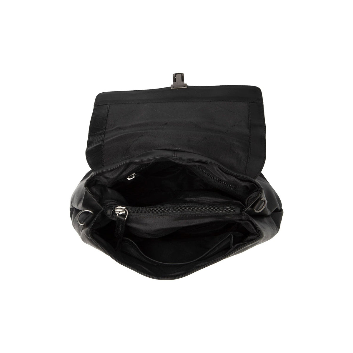 
Крупний план деталей of Classic Collar & Heavy-Duty Zipper Hardware on Angera Шкіряна сумка