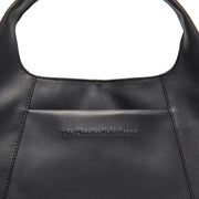 Close-Up Detail of Classic Collar & Heavy-Duty Zipper Hardware on Salina Full-Grain Leather Handbag