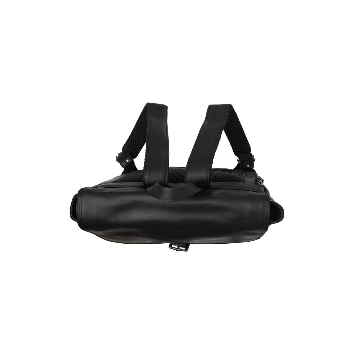 Classic 100% Full-Grain leather Backpack - Вигляд ззаду з посиленими шкіряними ременями та прострочкою