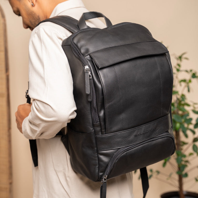 Rich Full-Grain Leather Laptop Backpack чоловіча