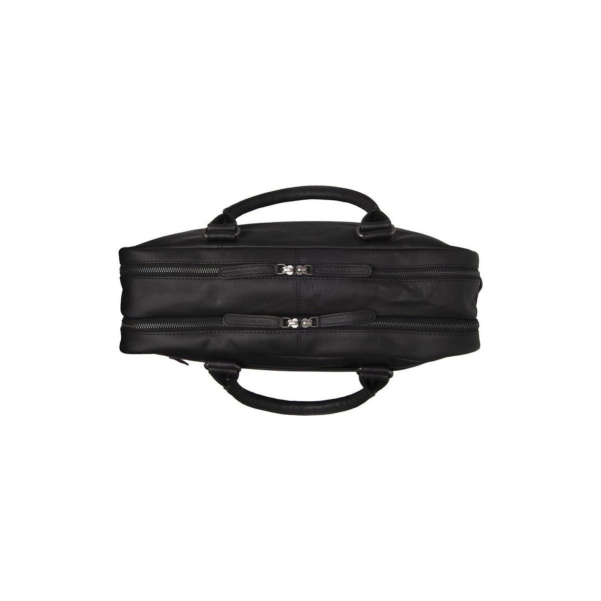 
Solid Antique Brass Hardware & Heavy-Duty Dual Zipper Detail on Boston Шкіряна сумка для ноутбука