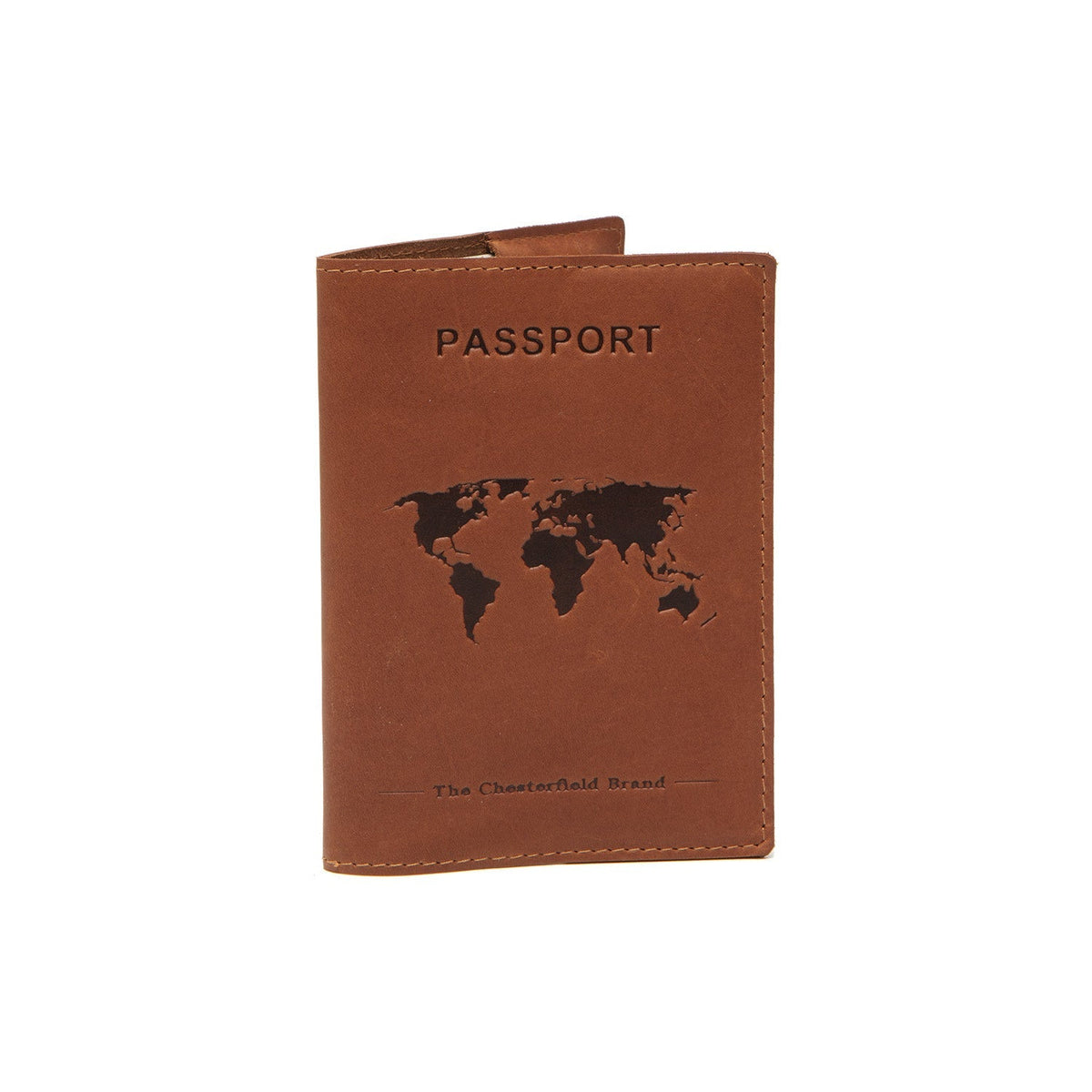 
Cognac Leather Passport Case для Жінок для Жінок, front view