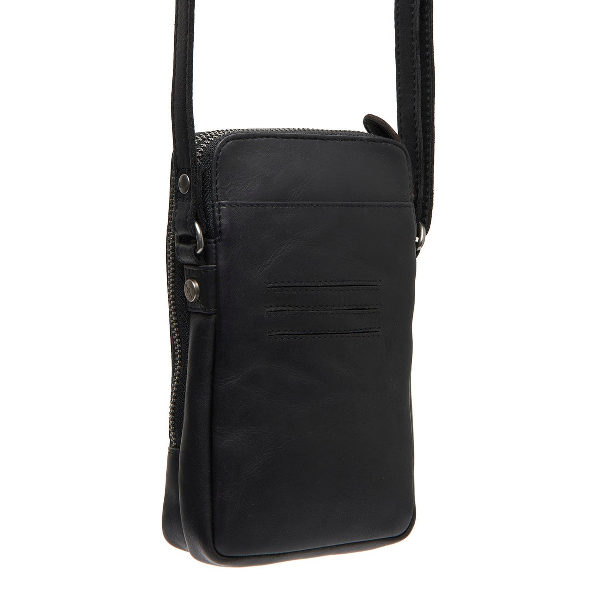 
Tailored Rib Cuffs & Hem Craftsmanship Construction Detail on Alesund Натуральна шкіра вищого гатунку Phone Bag