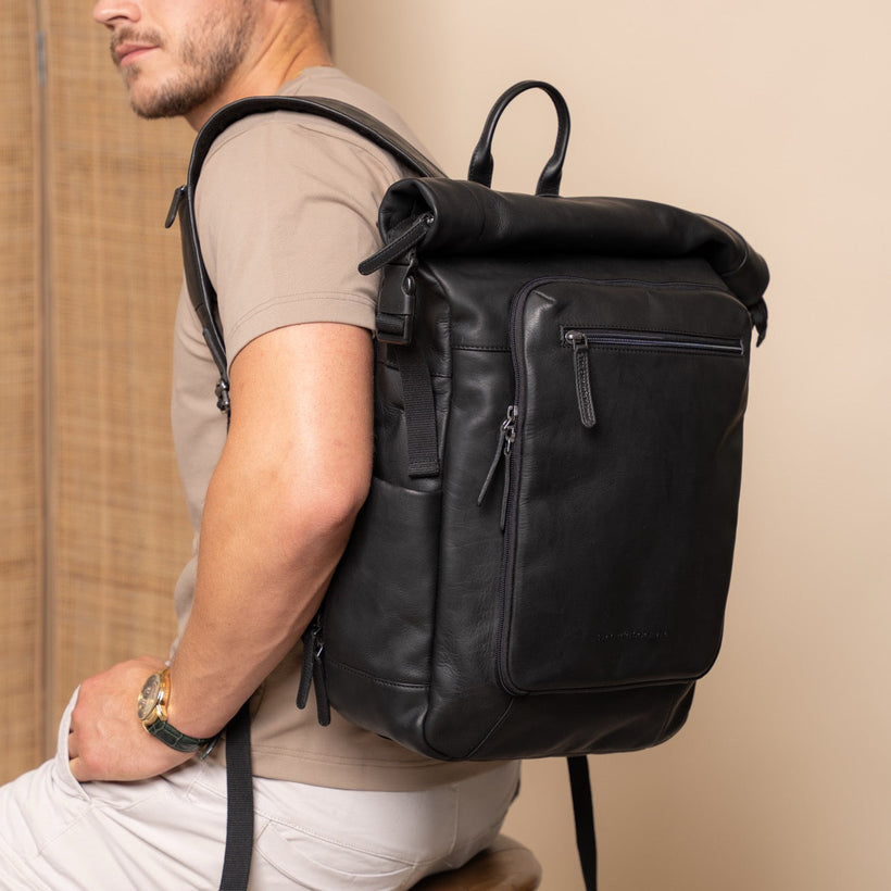 Remo Full-Grain Leather Roll-top Backpack жіноча