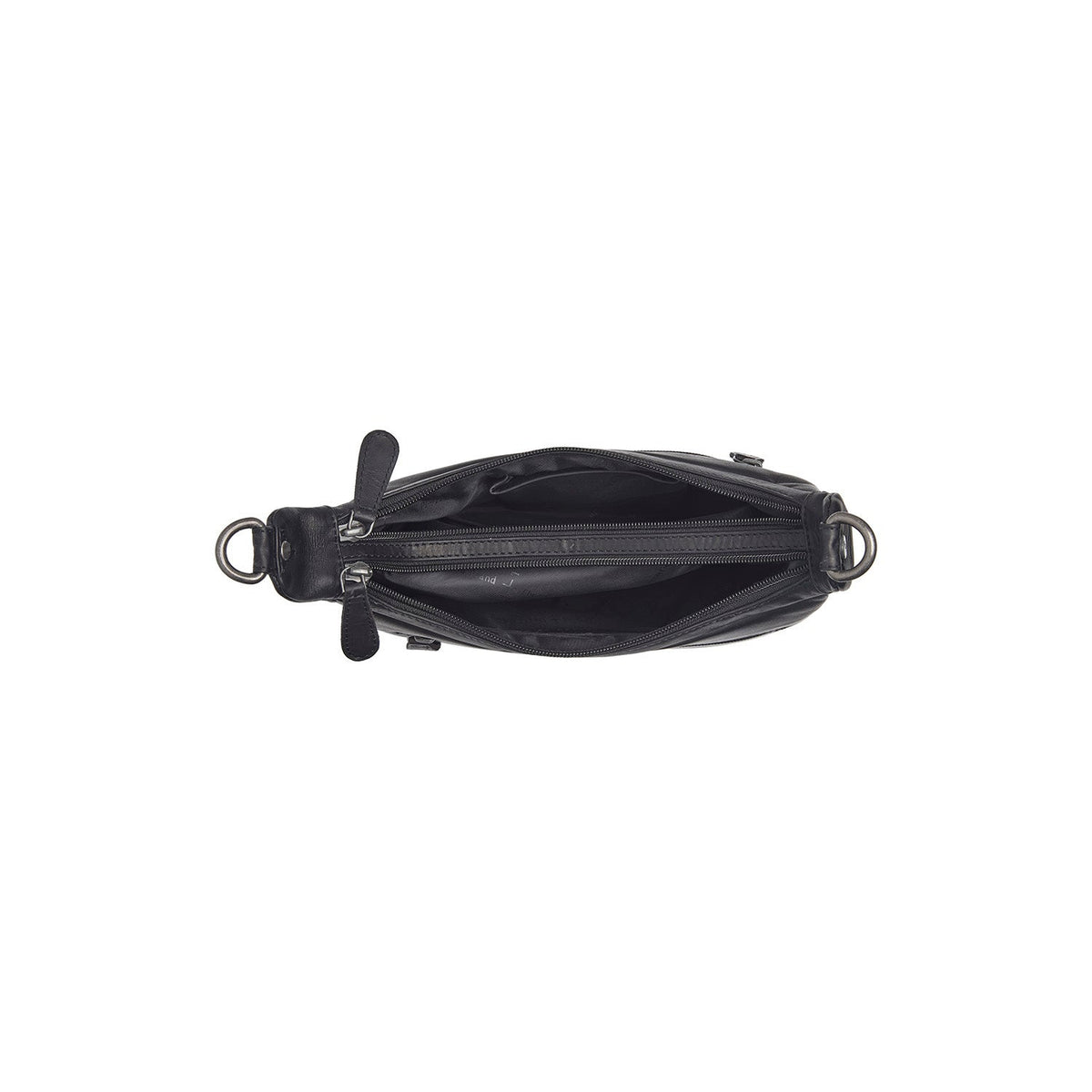 
Solid Antique Brass Hardware & Heavy-Duty Dual Zipper Detail on Mirave Шкіряна сумка на плече