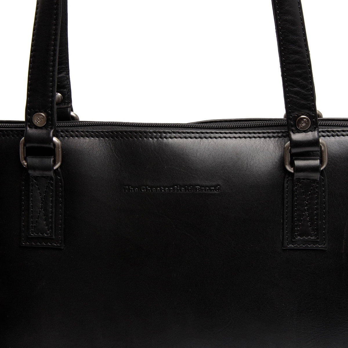 
Classic 100% Full-Grain leather Bag - Вигляд ззаду з посиленими шкіряними ременями та прострочкою