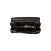 
Solid Antique Brass Hardware & Heavy-Duty Dual Zipper Detail on Salviano Шкіряний гаманець