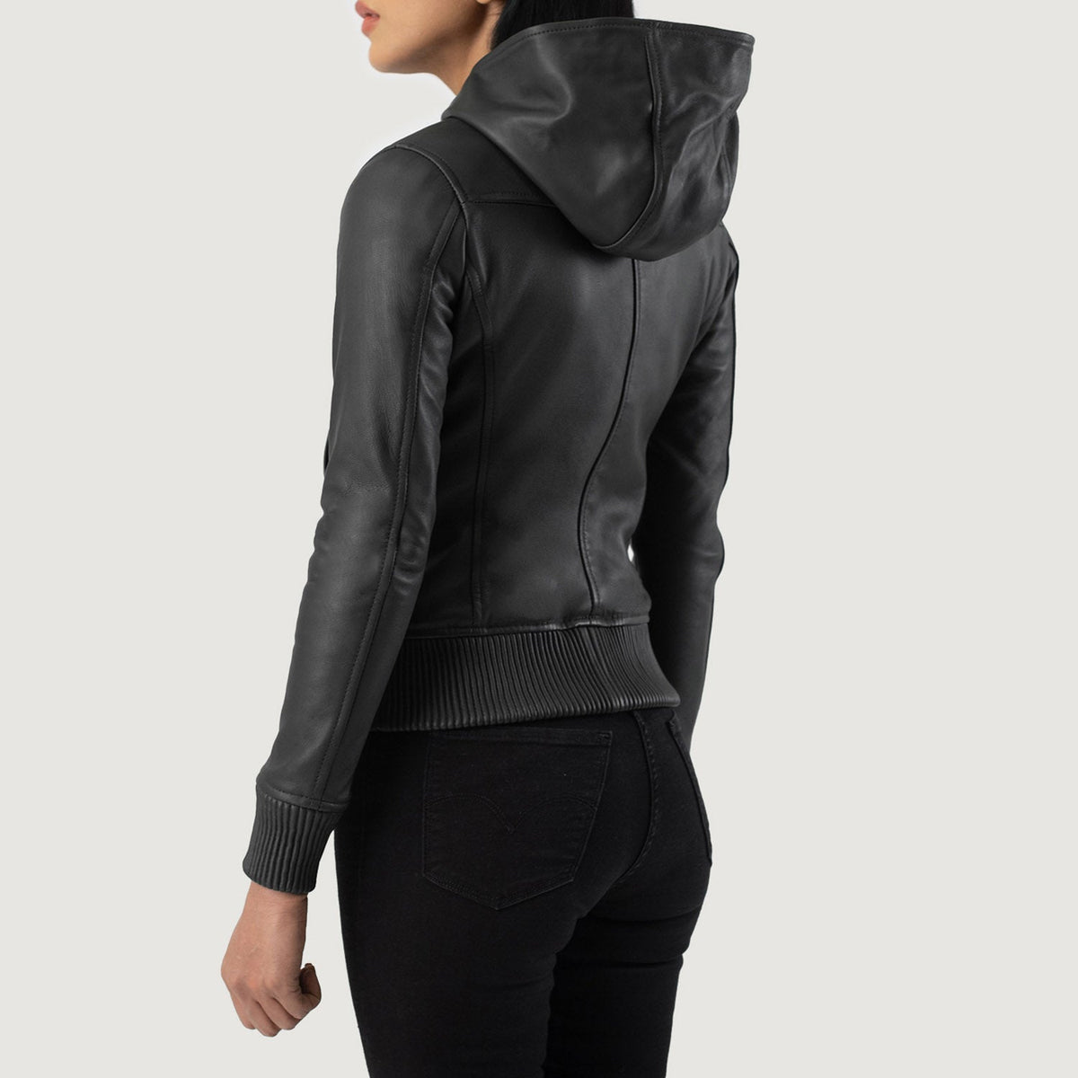 
Luna Hooded Шкіряний бомбер для Жінок – alternate product view 5