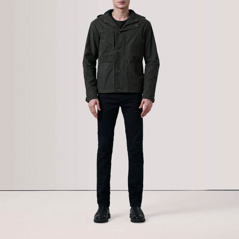 Marlo Olive Canvas Hooded Work Шкіряна куртка чоловіча