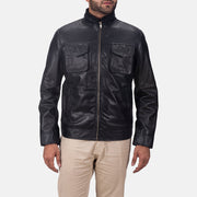 
Maurice Чорний Шкіряна куртка для Чоловіків in Black Sheepskin Leather - Вигляд спереду та приталений силует | Купити в офіційному онлайн-магазині