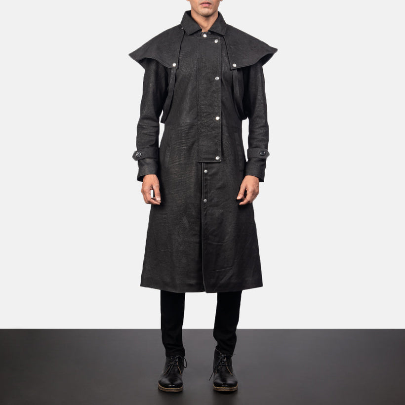Maverick Чорний Leather Duster для Чоловіків