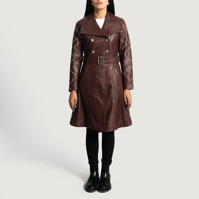 Missoni Maroon Шкіряний тренч жіноча