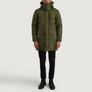 
Moore Оливковий Hooded Parka для Чоловіків - Вигляд збоку з ергономічним кроєм рукава