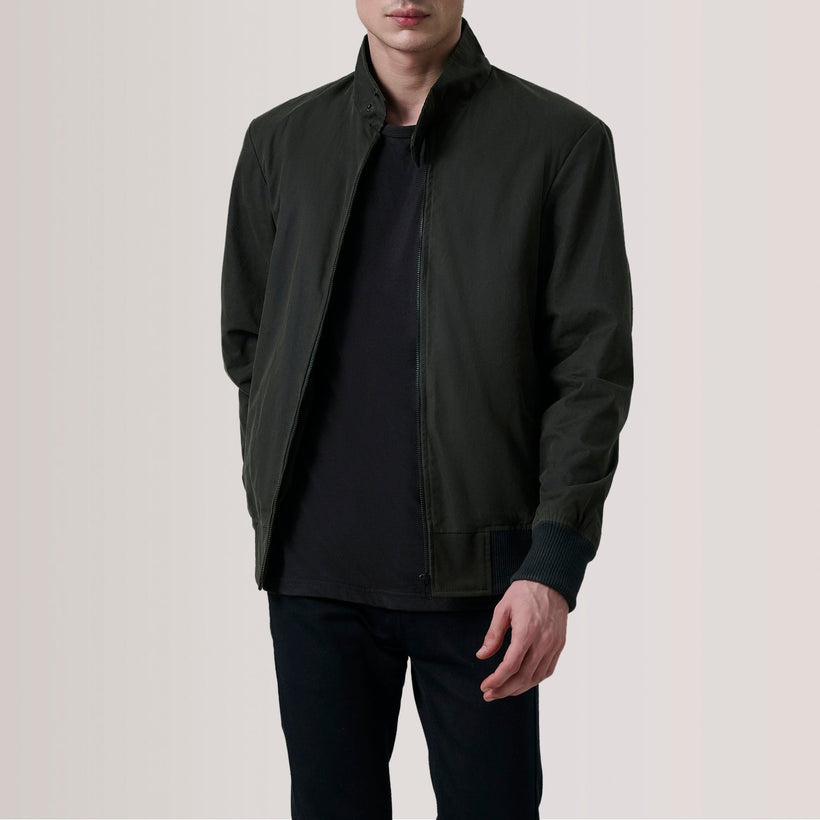 Morrison Olive Canvas Шкіряний бомбер чоловіча